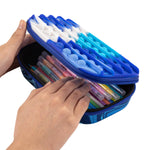 ZIPIT POP Pencil Case for Boys, Silicone Sensory Fidget Pencil Case for School, Large Capacity Stationery Organizer Box, Blue