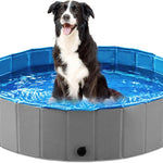 Jasonwell Foldable Dog Pet Bath Pool Collapsible Dog Pet Pool Bathing Tub Kiddie Pool Doggie Wading Pool for Puppy Small Medium Large Dogs Cats and Kids 63" Blue