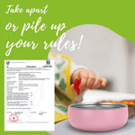 OKAY ORANGE Non-Toxic Toddler Bowls with Non-Slip Base | Stainless Steel Baby Bowls for Kids | 5 Inch BPA-Free Dishwasher Safe Bowls | Mess-Free Feeding Supplies | 1-Pack Set