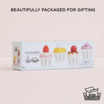Le Toy Van - Adorable Honeybake Petit Four Cupcakes | Childrens Wooden Food Pretend Toy Cakes | Birthday Cake Or Afternoon Tea Role Play Toy (TV331)