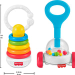 Fisher-Price Baby Toys Newborn Classics-Pack of Rattle Teether & Sensory Activities for Developmental Play Ages 0+ Months