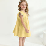 Kucnuzki Baby Girl Clothes 3 6 Month Girl Clothes Summer Yellow Dress Ruffle Fly Sleeve Square Neck A Line Casual Sundress Infant Dress Cute 2 Piece Outfit