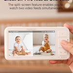Momcozy Baby Monitor with 2 Cameras 5.5" 1080P Full HD Split Screen Video Baby Monitor with Camera and Audio, No WiFi 5800mAh Battery, ECO, VOX, Clear Night Vision 1640ft Range (SD Card not Included)