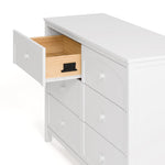 Graco Olivia 6 Drawer Double Dresser (White) – GREENGUARD Gold Certified Storage for Baby and Kids Bedroom, Interlocking Drawer System, Anti-Tip Kit Included