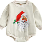 MERSARIPHY Baby Christmas Clothes Baby Boy Girl Sweatshirt Romper Santa Baby Romper Tops Fall Winter Outfits