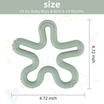 Fu Store 3 Pack Coral Flower Ring Teether Baby Teething Toys Silicone Teether Ring Toys for Babies 0-6 0-12 0-24 0-36 Months Easy to Grasp Clean Infant Teething Relief Soothing Sore Gums