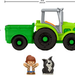 Fisher-Price Little People Toddler Toy Push & Play Tractor Push-Along Musical Farm Vehicle with 2 Figures for Pretend Play Kids Ages 1+ Years