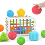 MINGKIDS Montessori Toys for 1 Year Old, 6 Pc Multi Sensory Shape, Toddler Developmental Learning Birthday Gifts, Baby Toys 12 Month