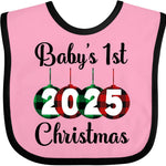 inktastic Babys 1st Christmas 2025 Baby Bib