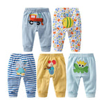 Monvecle Unisex Baby Multi Pieces Newborn to Toddler Cotton Long Pants Shorts Gift Sets (US, Age, 18 Months, 24 Months, 5pcs Random Color -Boy Pants)