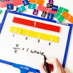 hand2mind Plastic Rainbow Fraction Tiles, Montessori Math Materials, Fraction Manipulatives, Unit Fraction, Fraction Bars Math Manipulatives, Fraction Games, Homeschool Supplies (Set of 51)