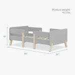 Dream On Me Osko Convertible Toddler Bed Made with Sustainable New Zealand Pinewood in Grey, BSA & Greenguard Gold Certified, Non-Toxic Finish