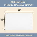 Moonlightfamily 3 inch 38" Lx26 W Mini Mattresses, Waterproof and Removable Cover, Machine Washable, High Density Firm Support Foam