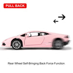 RMZ City 1/36 Scale Lamborghini Huracan LP610-4 Casting Car Model, Zinc Alloy Toy Car for Kids, Pull Back Vehicles Toy Car for Toddlers Kids Boys Girls Gift (Pink)