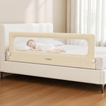 TodiNest Folding Bed Rail for Toddlers, Baby Bed Rail Guard with Reinforced Anchor Safety System, Toddler Bed Rails for King Size Beds, Twin, Full, Queen (Khaki, 71" L x 21.6" H)