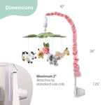 The Peanutshell Crib Mobile for Girls - Soft Pink Musical Baby Crib Mobile with 12 Lullabies, Cute Animal Baby Wildest Dreams Nursery Decor