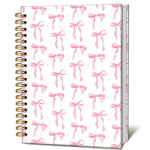 LIANGW Cute Pink Diary Journal for Teen Girls & Women, Cute School Supplies - Cute Preppy Bow Stuff Birthday Gifts for Women Girls, Coquette Stuff Pink Bow Bible Hardcover Spiral Notebook 5.5x8.3