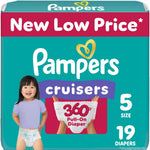 Pampers Diapers - Cruisers 360 - Size 5, 128 Count, Babyproof up to 100% Leakproof Pull-On Diaper