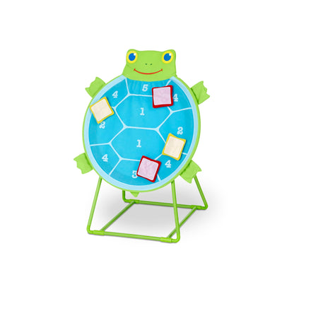 Tortoise-shaped educational toy with colorful squares on a white background