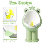 Frog Pee Training,Potty Training Urinal for Boys Kids Toddler Standing Urinal Wall-Mounted Toilet with Funny Aiming Target,Green