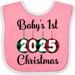 inktastic Babys 1st Christmas 2025 Baby Bib