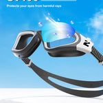 ZIONOR Swim Goggles, G1 SE Swimming Goggles Anti-fog for Adult Men Women (A0-Clear Lens Black White Frame)