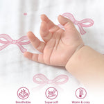 Bow Baby Blankets for Girls, Soft Nursery Minky Blankets with Muslin and Dotted Fleece Back 30x40 inches, Receiving Bed Quilt for Newborn, Infants, Toddlers