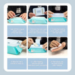 Glomora Baby Wipe Warmer, Wipe Warmer Thermostat Temperature Double Layers Cover Portable USB Wet Wipe Heater for Home,Light Blue
