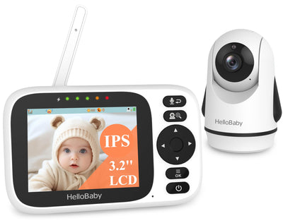 Baby monitor with display and camera on a white background