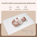 Flwrgirl Baby Bassinets Bedside Sleeper - Portable Pine Wood Bedside Bassinet,6 Heights Small Mini Crib with Mattress,Space-Saving Design Baby Crib for Newborns 0-12 Months,Unpainted