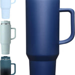 40 oz Tumbler with Handle, Insulated Tumblers with Lid and Straw, Large Metal Sports Water Bottle Jug, Thermal Stainless Steel Travel Coffee Mug Cup, Black