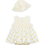 Little Me Clothes for Baby Girls' Lemons Popover and Hat, Yellow, 3 Months