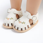 LAFEGEN Baby Boys Girls Summer Sandals Non Slip Soft Sole Outdoor Infant Toddler First Walker Crib Shoes(0-18Months) 12-18 Months Toddler, 15 Ivory