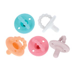 Nuby Silicone Softees Pacifier and Teethers - (5-Pack) Silicone Baby Pacifiers and Teethers - 0+ Months - Assorted Pastel Colors