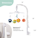 The Peanutshell Crib Mobile for Boys or Girls - White and Dark Blue Musical Baby Crib Mobile with 12 Lullabies, Planets Baby Spectacular Space Nursery Decor