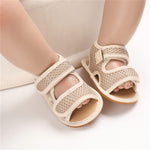 LAFEGEN Baby Boys Girls Summer Sandals Non Slip Soft Sole Outdoor Infant Toddler First Walker Crib Shoes(0-18Months) 0-6 Months Infant, 07 Khaki