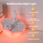 LED Umbrella Night Light, Rechargeable Touch Lamp for Nursery, Bedside Lamp with Cute Animal Design, White (White)