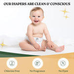 EcoHugs Organic Bamboo Diapers Size 1 | Ultra-Soft Disposable Baby Diapers | Hypoallergenic and Super Absorbent | Unscented and Totally Chlorine Free | Pack of 30