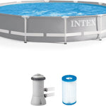 Intex 26701EH Prism Frame Premium Above Ground Swimming Pool Set: 10ft x 30in – Includes 330 GPH Cartridge Filter Pump – SuperTough Puncture Resistant – Rust Resistant – 1185 Gallon Capacity