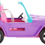 Barbie Toy Car, Doll-Sized SUV, Purple Off-Road Vehicle with 2 Pink Seats & Treaded, Rolling Wheels