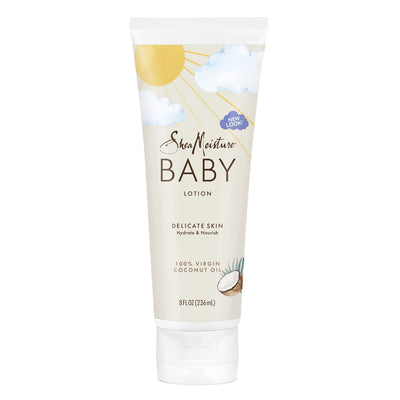 SheaMoisture Baby lotion tube on a white background