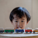 PlanToys® Grey Wagon Wooden Montessori Pull Along Toy | Early Movement, Balance and Practical Life Exploration | Eco Friendly Wagon for Indoor and Outdoor Play