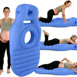 Inflatable Pregnancy Pillow with Hole， Maternity Pillows with Abdominal Holes, Optimal Prone Sleep, Maternity Pillows and Pregnancy Essentials (Pink) (Blue)