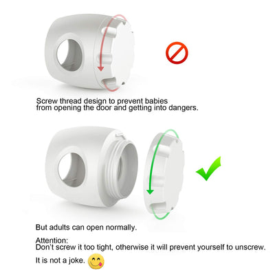 Uxoz Door Knob Safety Cover, 4 Pack Baby Safety Door Handle Cover, Screw Thread Design, Reusable, Reliable Solution to Prevent Kids from Popping Off the Covers