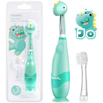 Papablic Toddler Sonic Electric Toothbrush Kids for Ages 1-3 Years, Baby Electric Toothbrush with Cute Dino Cover and Smart LED Timer, 2 Brush Heads (Jo)