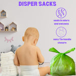 Baby Diaper Bag Disposable Biodegradable Unscented Easy Tie Handles (500 Bags) Made w/EPI Additive Bulk Diaper Sacks Dog Poop Waste Bags Cat Litter Clump & Poop Bags Sanitary Pad Waste Bags (500 ct.)