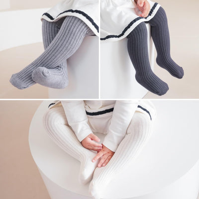 SeastarryX Baby Tights Cable Knit Tights Toddlers Leggings Seamless Stockings Pantyhose Infants 3 Pack (6-12Months,off-white+gray+navy)