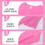Shouldin 2-Pack Kids Cotton T-Shirts Short Sleeve Basic Tops for Toddlers Boys and Girls