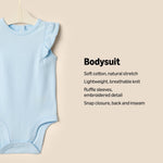 Amazon Essentials x Sofia Grainge Baby Girls' Embroidered Ruffle Bodysuit, Pack of 2