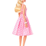 Barbie The Movie Doll, Margot Robbie as, Collectible Doll Wearing Pink & White Gingham Dress with Daisy Chain Necklace